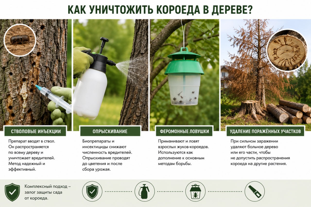 Как уничтожить короеда в дереве